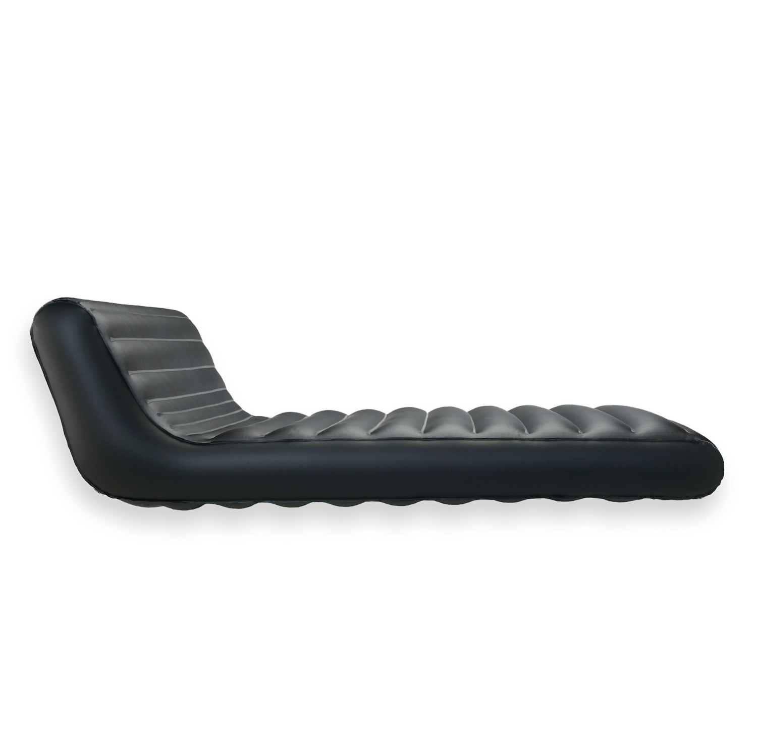 A side view of a single inflatable thermal polyurethane luxury single pool float.