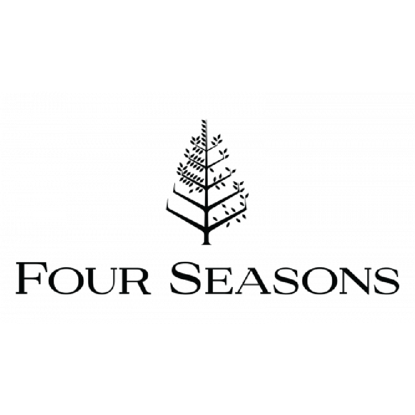 The logo of Four Seasons Hotels, a client of Oliver James Lilos luxury pool floats