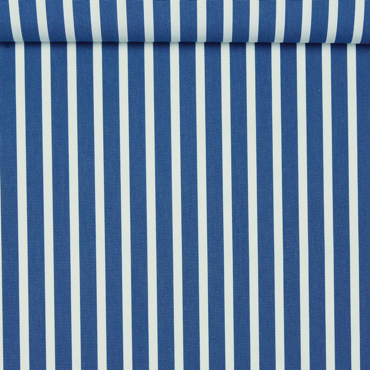A birds eye view of a blue and white striped performance fabric for a beach float for adults.