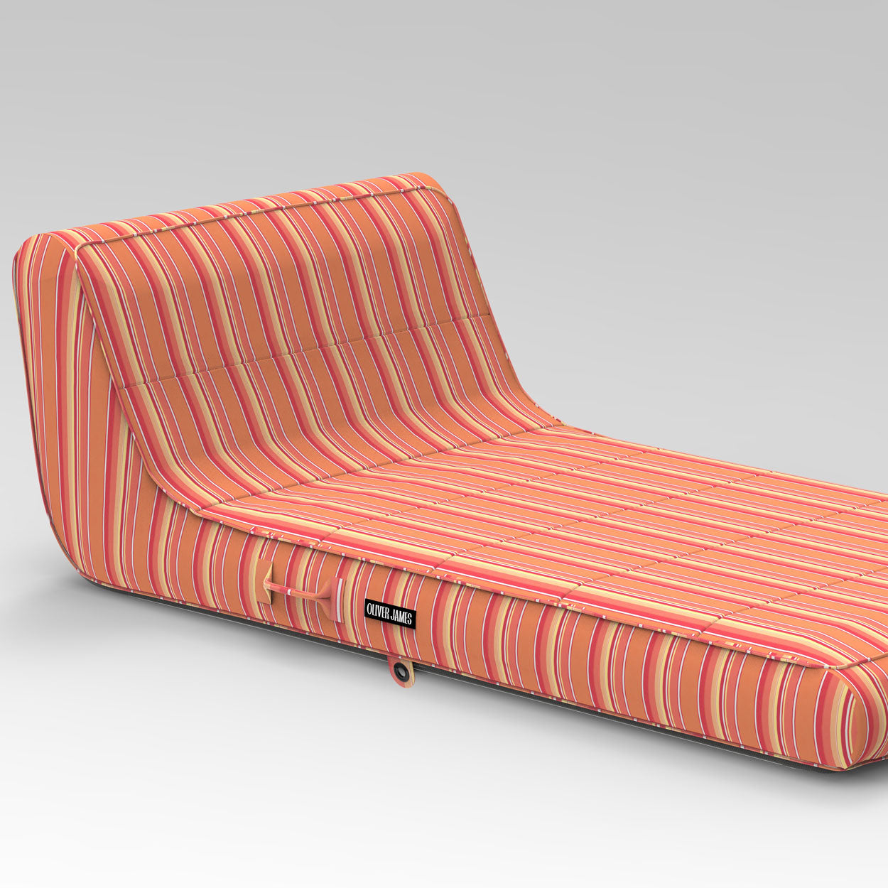 A render of an Oliver James Lilos Single in orange and white stripes.