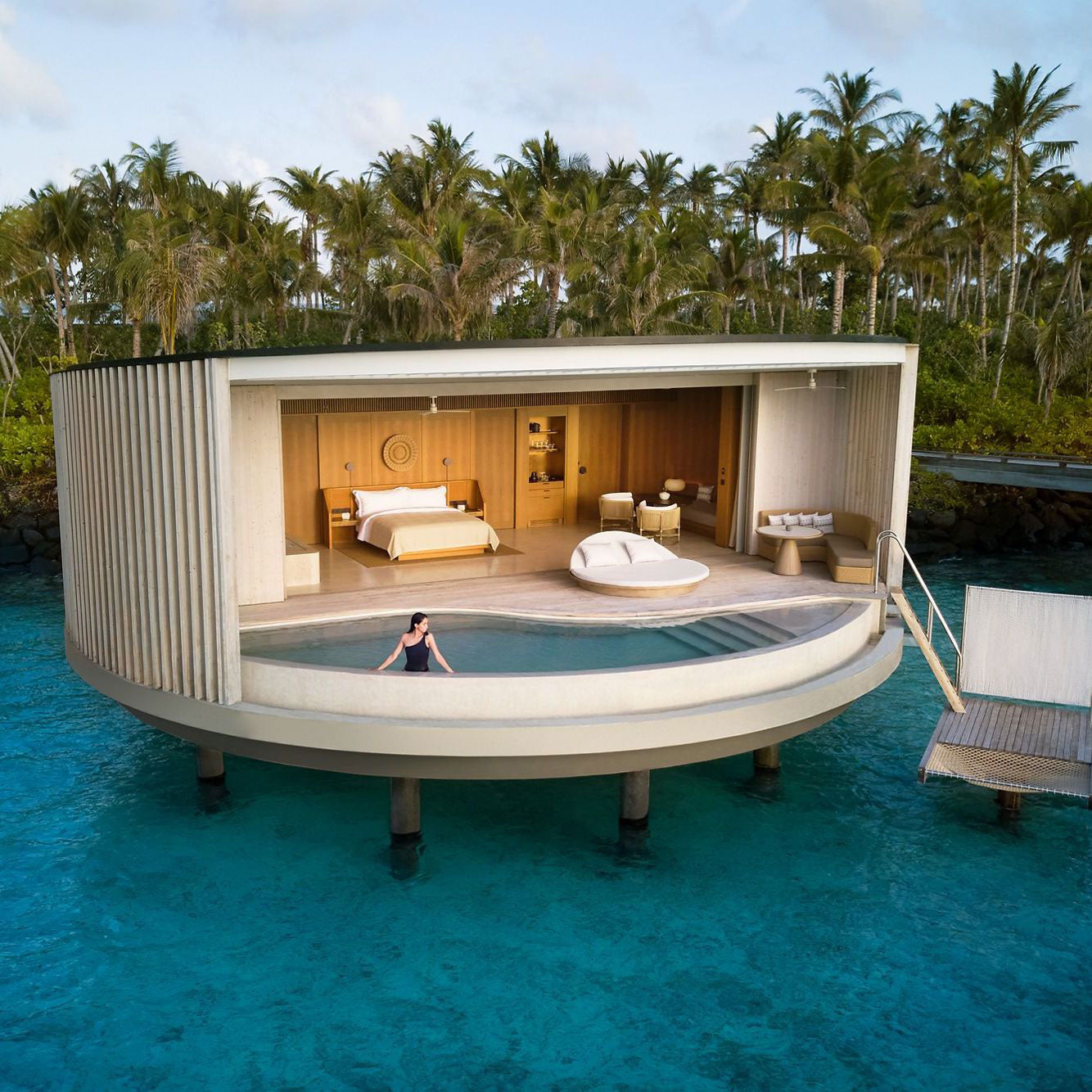 Flotteurs de luxe pour piscine Oliver James Lilos au Ritz Carlton, Maldives