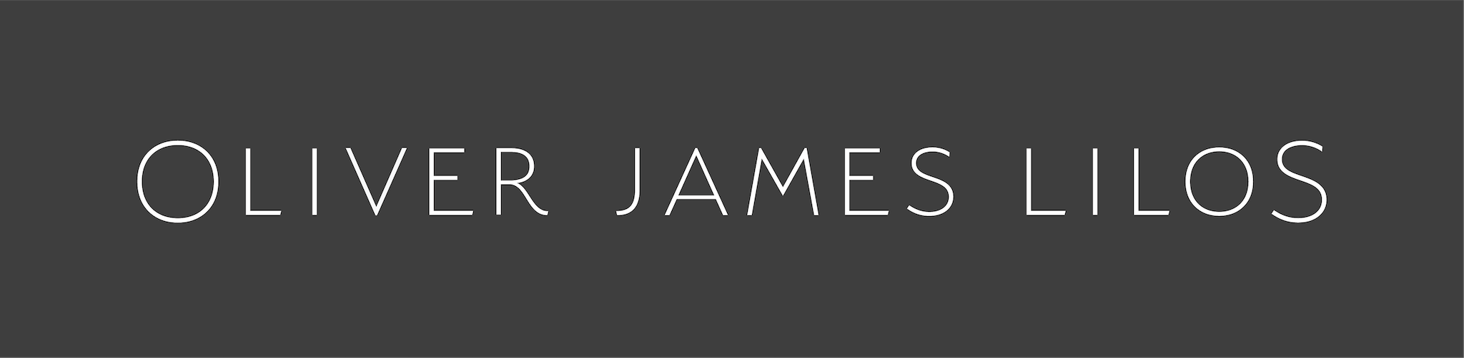 Le logo d'Oliver James Lilos en noir et blanc.